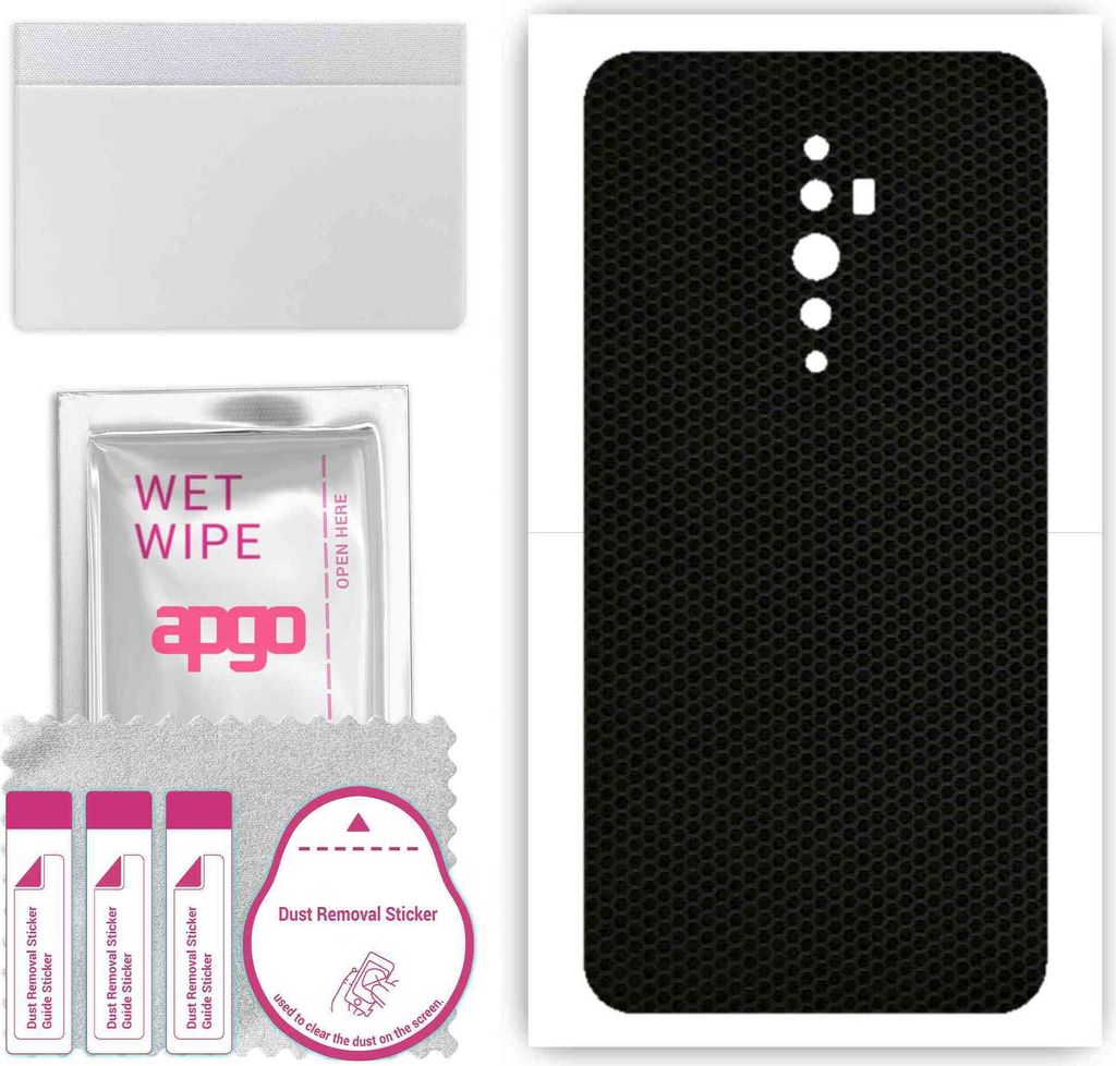 apgo Rückseite Schutzfolie, Skin, kompatibel mit Oppo Reno2 Z, Hinten Displayschutzfolie aus Vinylfolie, kratzfest, einfache Montage - Matrix