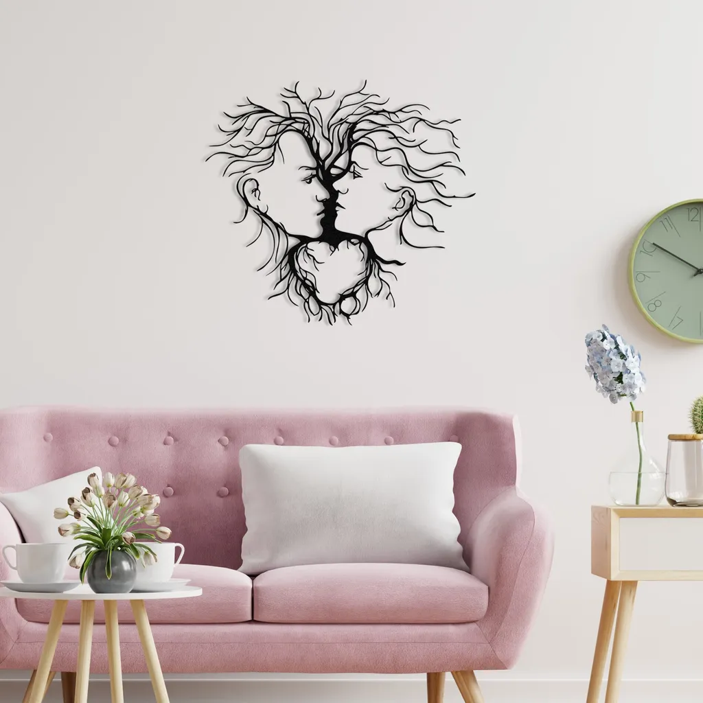 Sculpture Murale Métal Noir 70 x 64 cm Wallity Entrika Style Loft