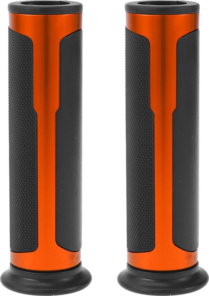 7/8" 22mm 15/16" 24mm Universelle Motorrad Handgriffabdeckungen Rutschfest Aluminiumlegierung Gummi Lenkergriffe Für Motorroller Orange 1Paar
