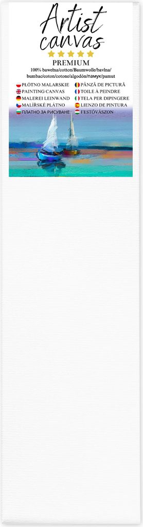 Tela su telaio, 100% cotone, 280 g/m², fondo bianco40X150 Immagine del prodotto 