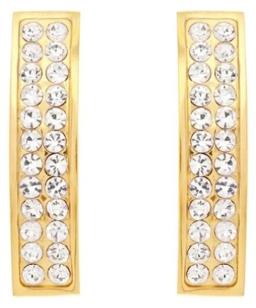 Boucles d'oreilles dorées Brava Lumiere 23227G avec cristaux brillants