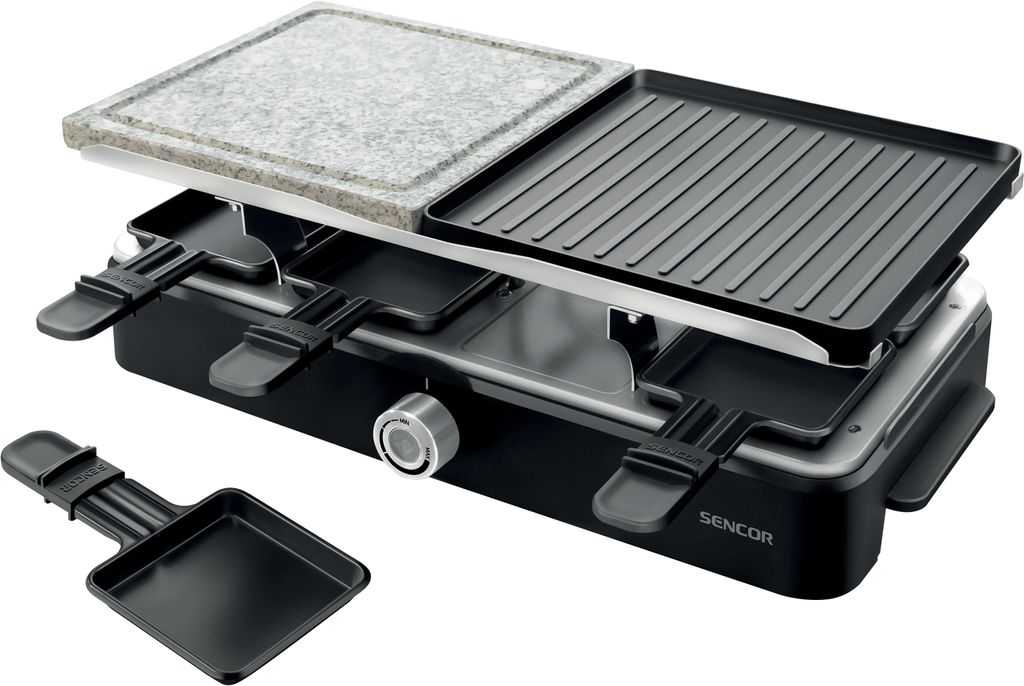 SENCOR SBG 0260BK Raclette gril 1400 W, rovná a rebrovaná Obrázok produktu 