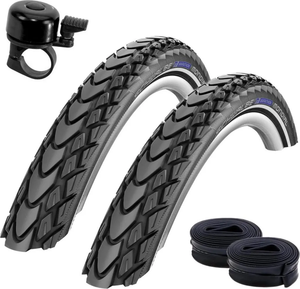 2 Pneus Schwalbe Marathon Mondial 26x2.00 RaceGuard avec 2 Chambres SV13
