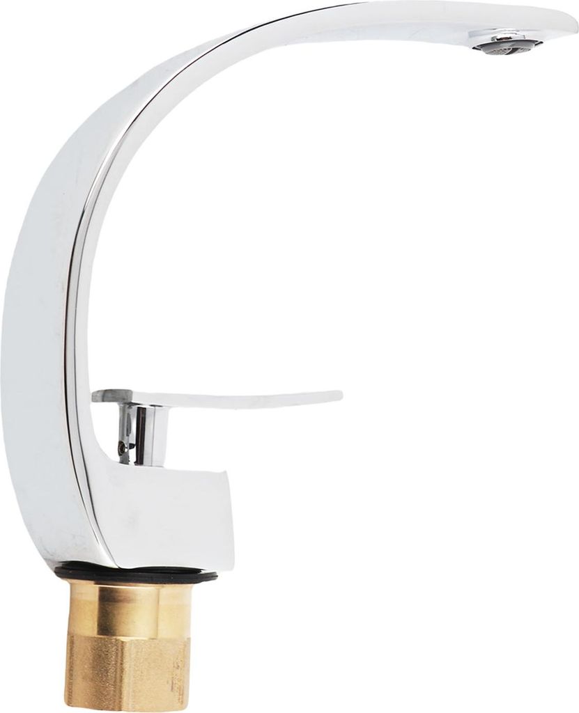 G1/2 Curve Design Wasserhahn Waschbecken Heiß-Kaltwasser-Mischbatterie Einhand-Spültischarmatur mit Schlauch