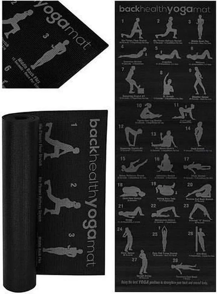 Tapis de yoga gris-noir non glissant qui soulage les genoux pour le fitness