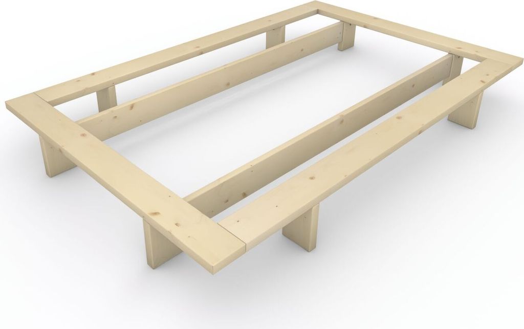 Massivholzbett im japanischen Stil "Komorebi" 120x200 Fichte