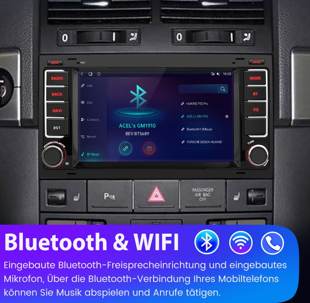 Autoradio Android 13 Pour VW Caravelle T6 (2015-2020) - 7 Pouces, CarPlay/Android Auto, GPS, Caméra De Recus - 2Go RAM / 32Go ROM