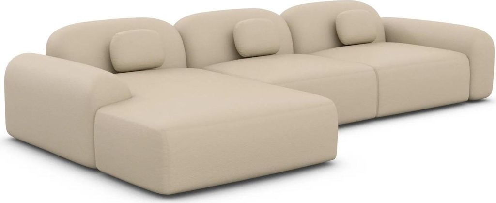Kunstleder L-Form Sofa Nuvia Beige Links