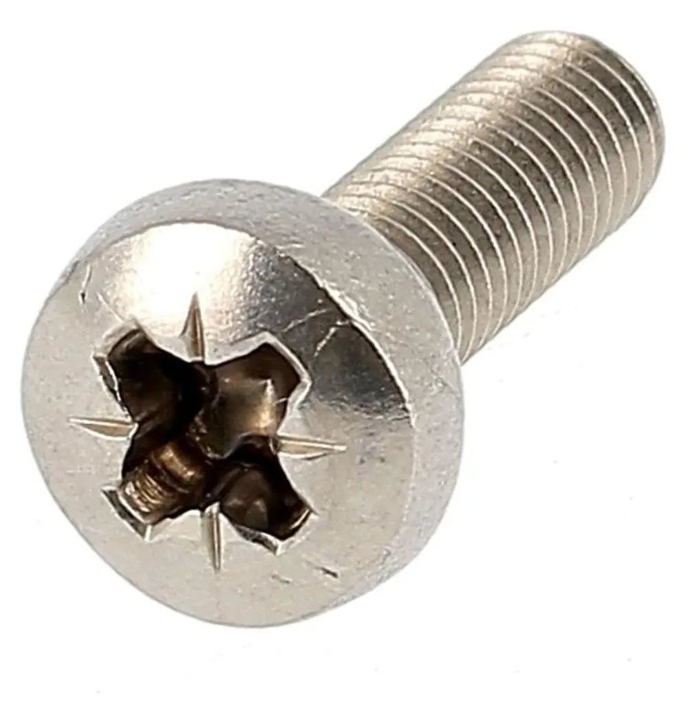 500 Vis à Métaux Tête Cylindrique Pozidriv 2.5x20 mm Inox A2 D-Work