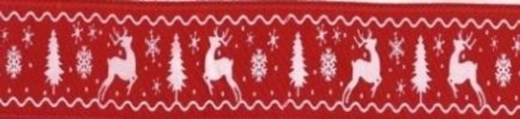 Satinband mit Weihnachtsmotiv 25 mm x 22 m