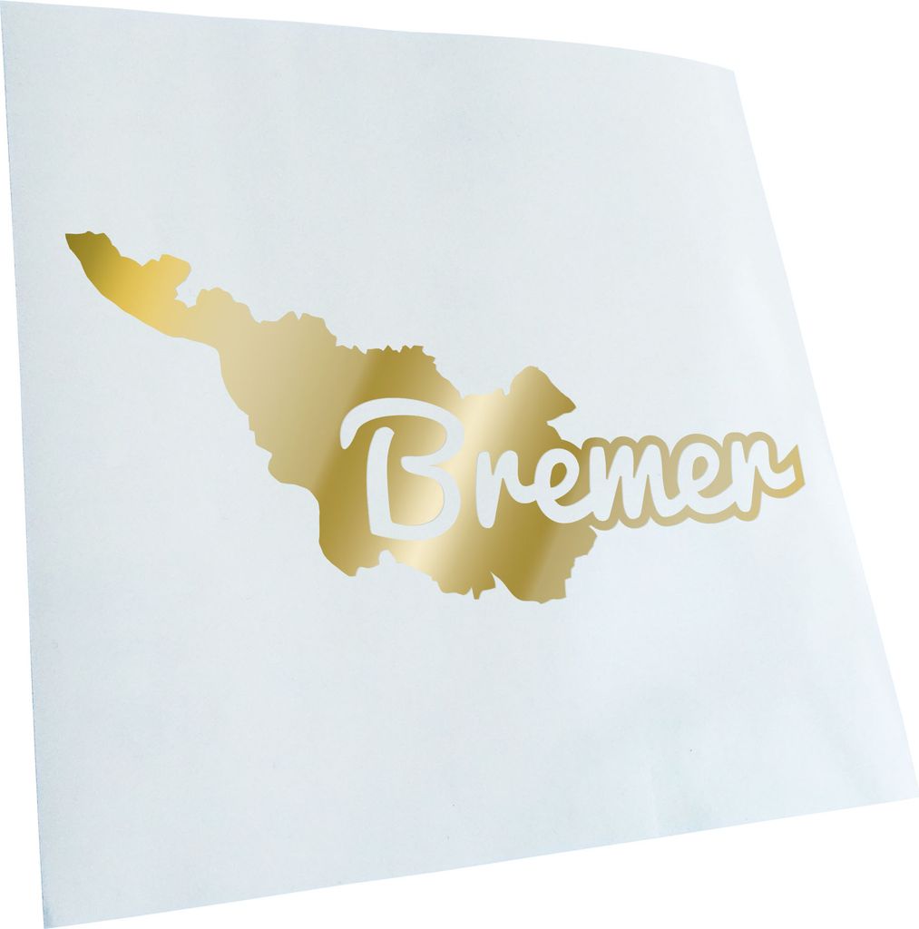 Kiwistar - Autoaufkleber - Bremen Bremer Herkunft - Goldchrom - 30x15cm - Aufkleber für Auto, Laptop, Fahrrad, LKW, Motorrad mehrfarbig JDM Decal ...