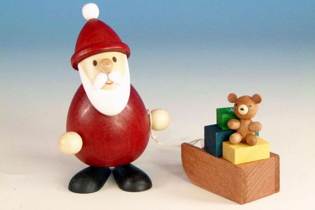 Weihnachtsmann mit Schlitten (9,3cm) von Ullrich Kunsthandwerk