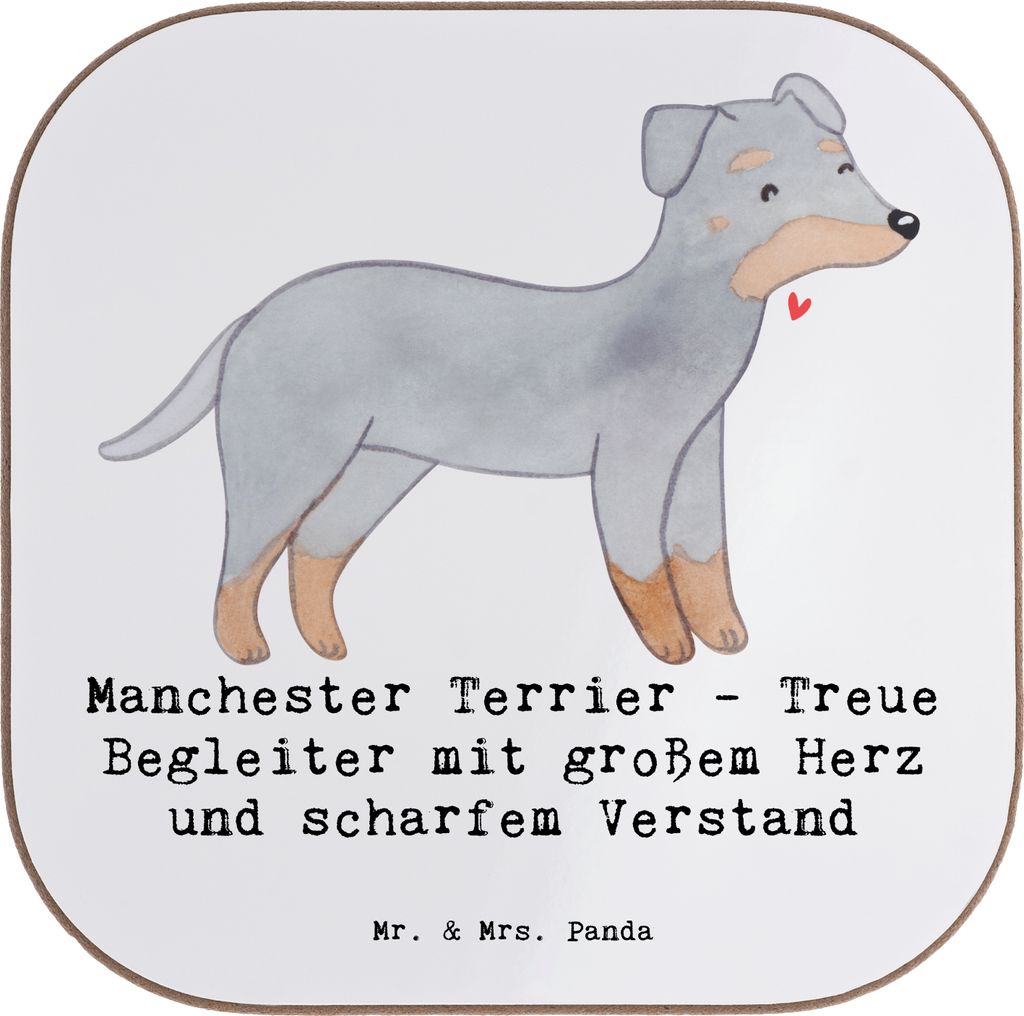 Mr. & Mrs. Panda Tassen Untersetzer Manchester Terrier Begleiter - Weiß - Geschenk, Hunderassen, Tasse, gläseruntersetzer, Coaster, aufgeweckter ...