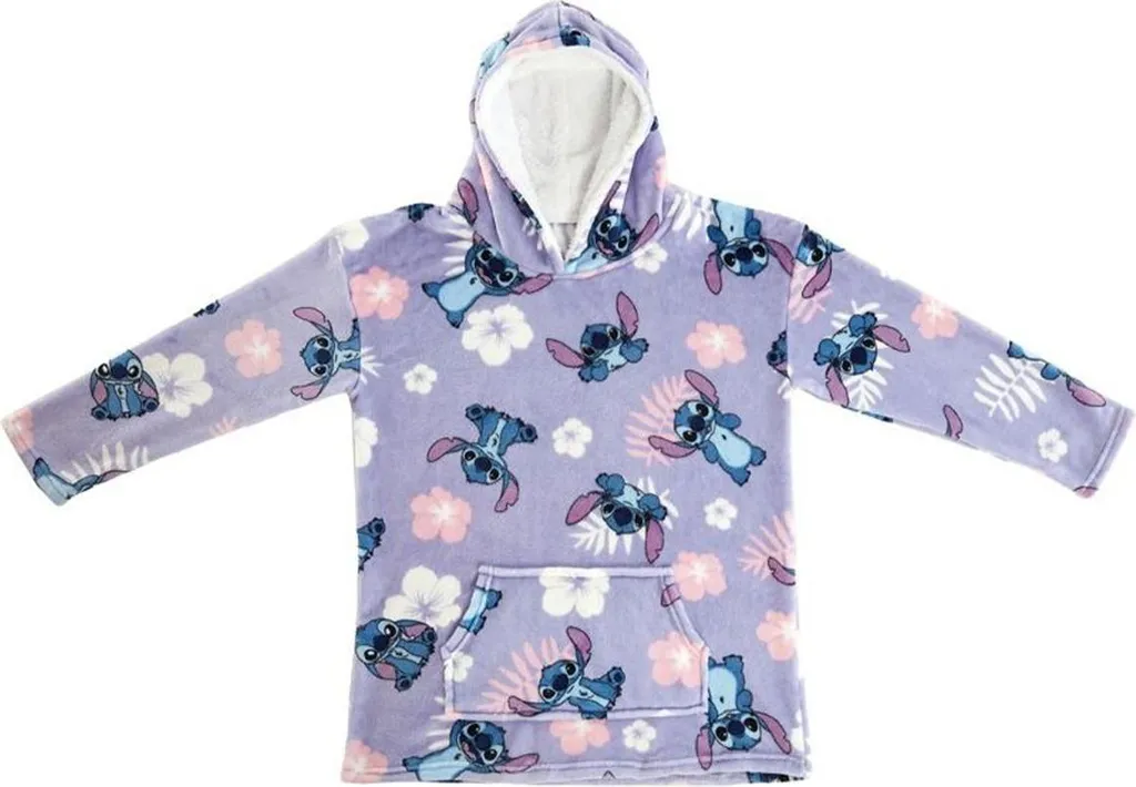 Serviette à Capuche Stitch Polaire AG4044 Ultra Absorbante Violette Enfant