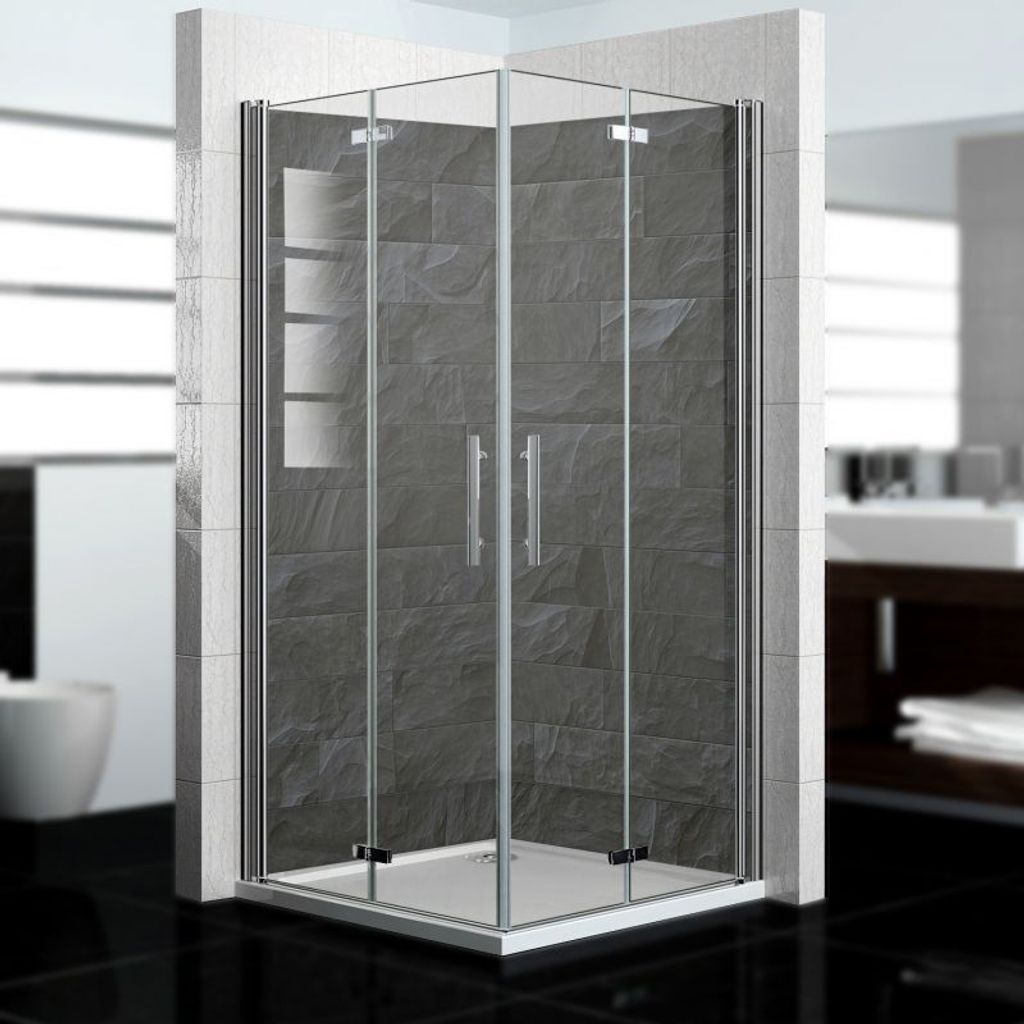 dedeco Eck-Duschrückwände Aluminium wasserfest Motiv: Stein V6, 2 x 100x200x0,3cm, Fliesenersatz fugenlos Wandverkleidung Wandpaneele, Germany