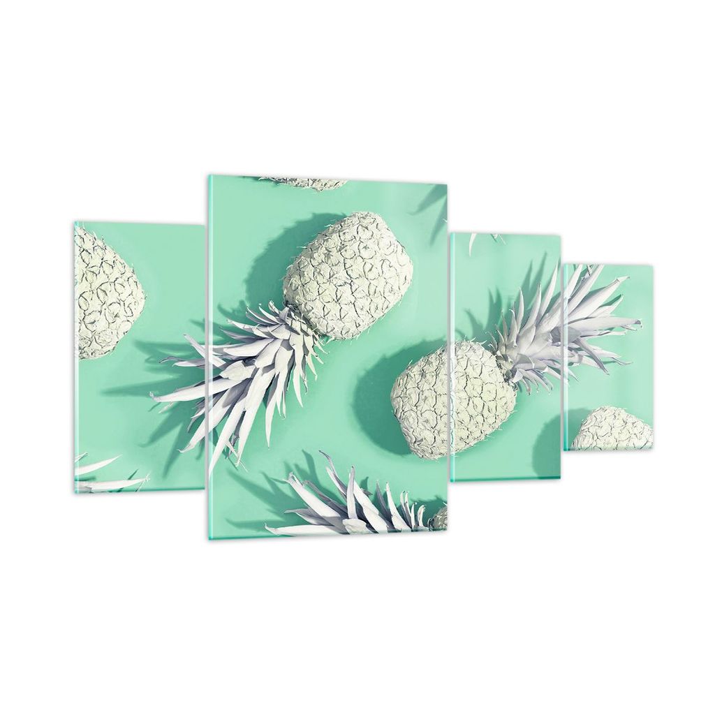 Bilder auf glas - Ananas Obst Saft - 160x90cm - Glasbilder - Wandbilder - Kunstdruck - zum Aufhängen bereit - Wanddekoration aus Glas - Glas Bilde...