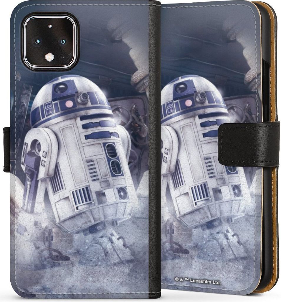DeinDesign Klapphülle für Google Pixel 4 Handytasche Lederhülle Tasche Fanartikel Roboter Star Wars