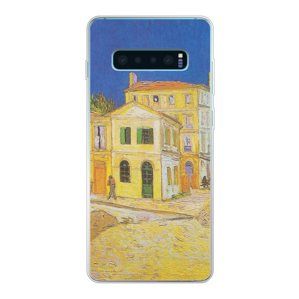 MuchoWow Handyhülle Schutzhülle Hülle für Samsung Galaxy S10 Plus Das gelbe Haus - Vincent van Gogh Silikon Softcase Handy Hülle - Schutzhülle