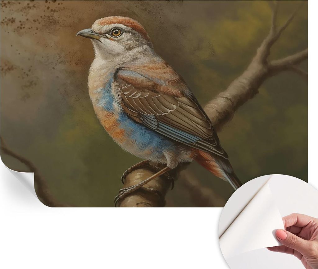 Selbstklebende Wandtapete - Dekorative Tapete für Wohnzimmer - Klebefolie für Wandbilder - Tapetenfolie für Wanddekoration - 104x70 cm - Vogelpo...