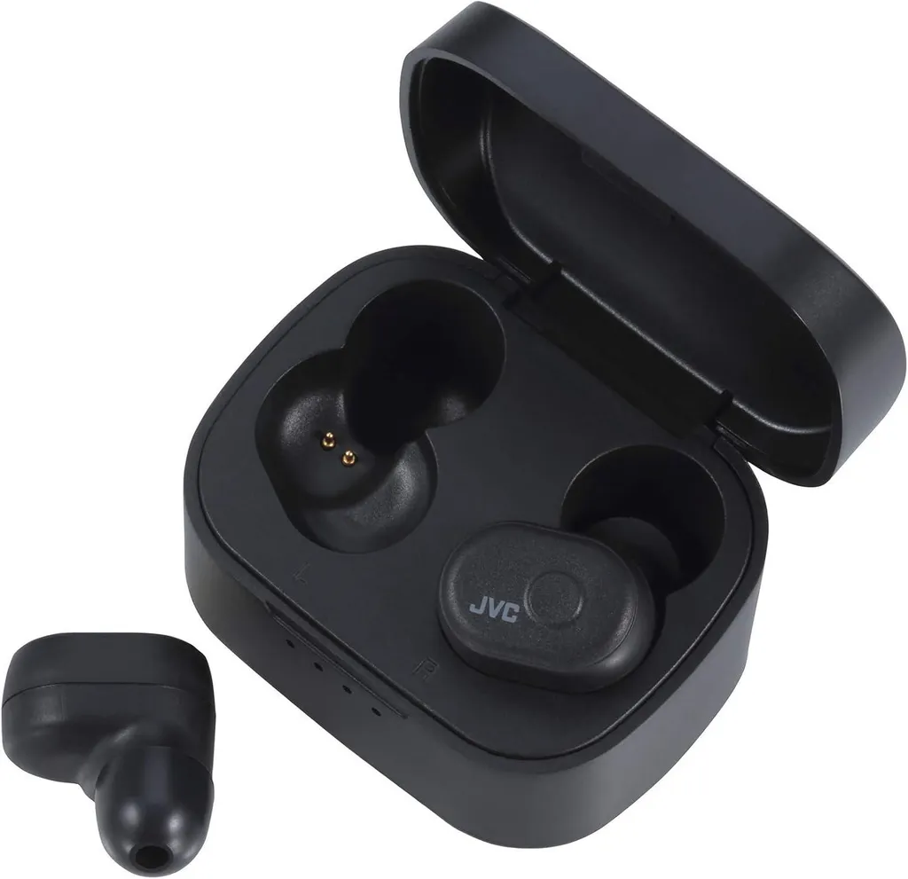 JVC HA-A10T-BU True Wireless In-Ear Bluetooth Kopfhörer mit Memory-Foam Ohrstücken, IPX5 wasserfest, 14 Std. Akkulaufzeit,Sprachassistenten kompatibel