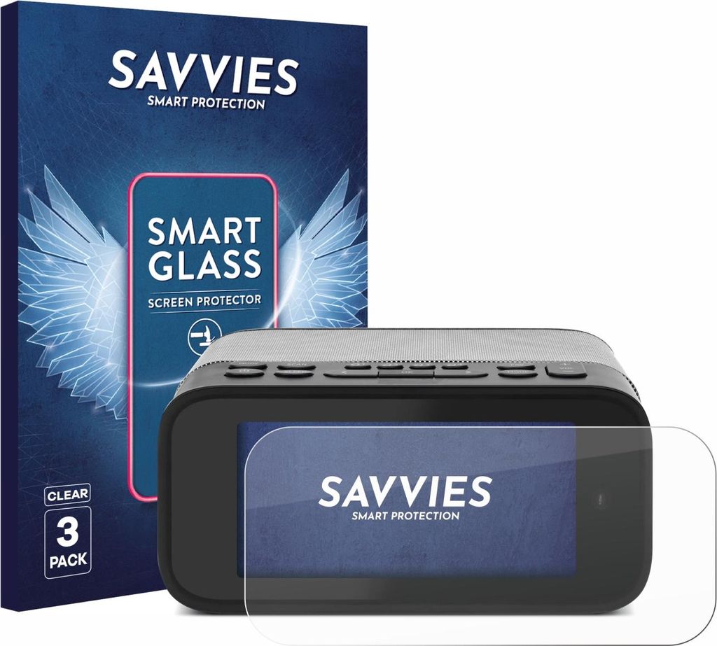 3x Savvies Schutzglas Folie für TechniSat Digitradio 52 BT 9H Panzer Schutzfolie Glas Displayschutz klar transparent