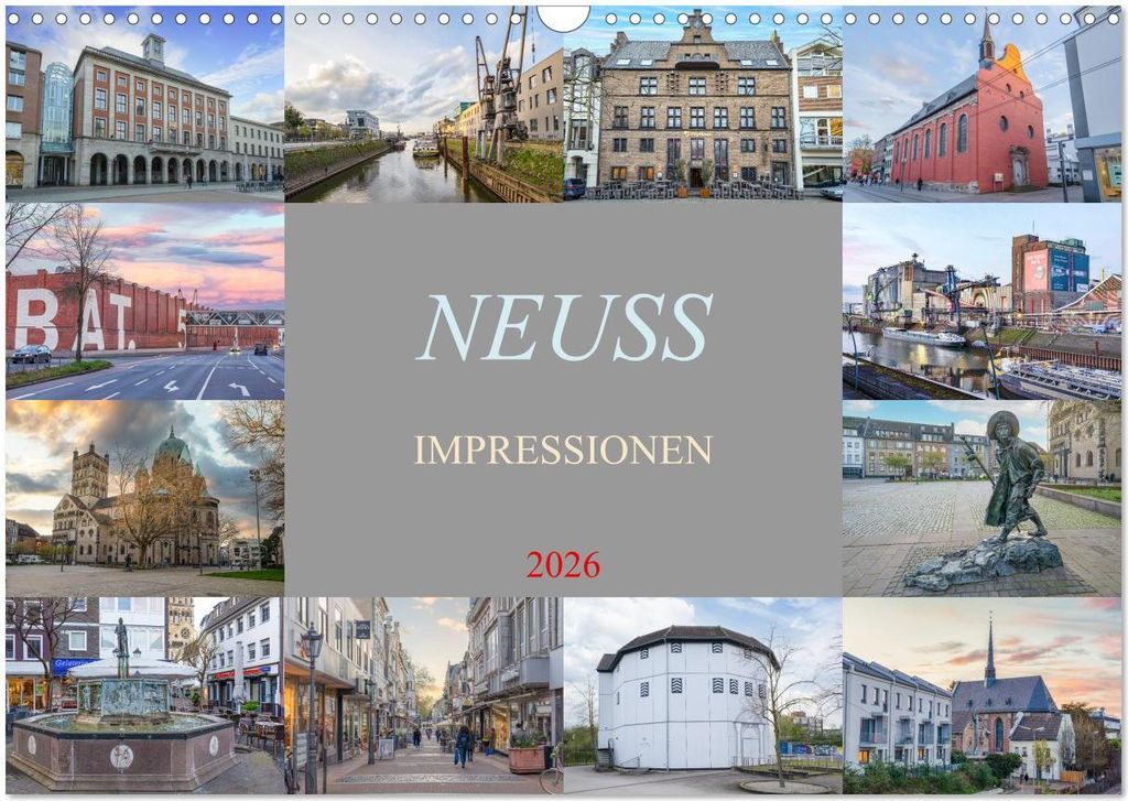 Neuss Impressionen (Wandkalender 2026 DIN A3 quer), CALVENDO Monatskalender