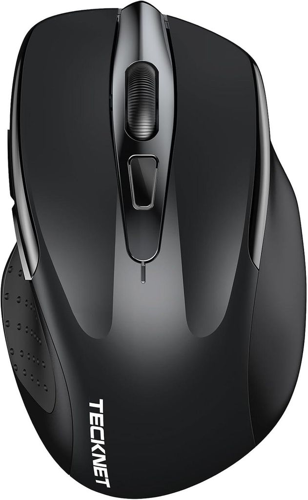 Bluetooth Maus, 4800 DPI Kabellos Ergonomische Maus (Tri-Modi: BT 5.0/3.0+2.4G), 30 Monate Batterielaufzeit, Leise Funkmaus für Laptop PC Computer