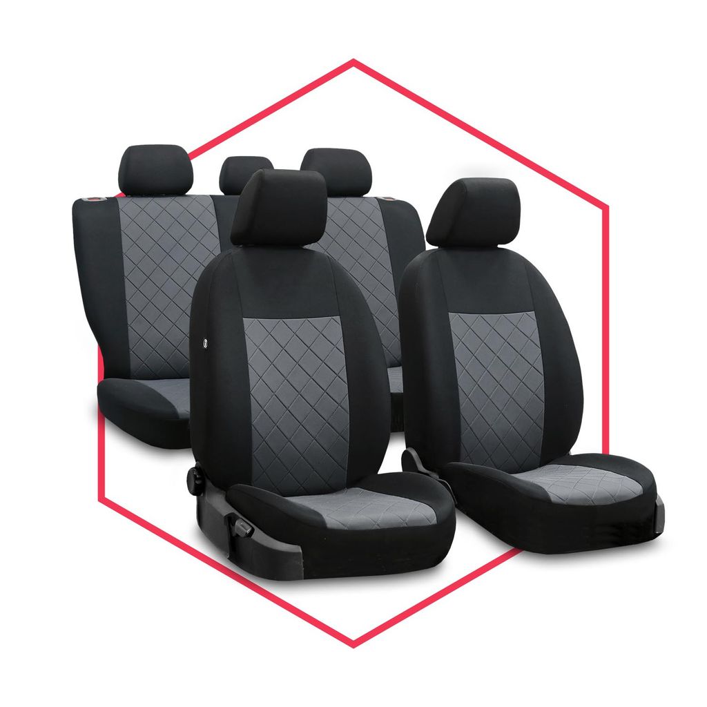 Passend für Dacia Duster 5 Sitze Kunstleder Schwarz Sitzbezüge Schonbezüge