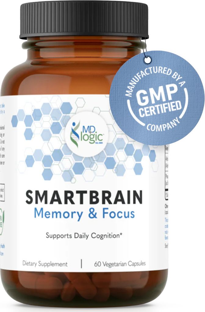 MD Logic Health SmartBRAIN - Gehirn- und Gedächtnis-Ergänzung - 30 Tage Vorrat mit 60 Vegetarischen Kapseln