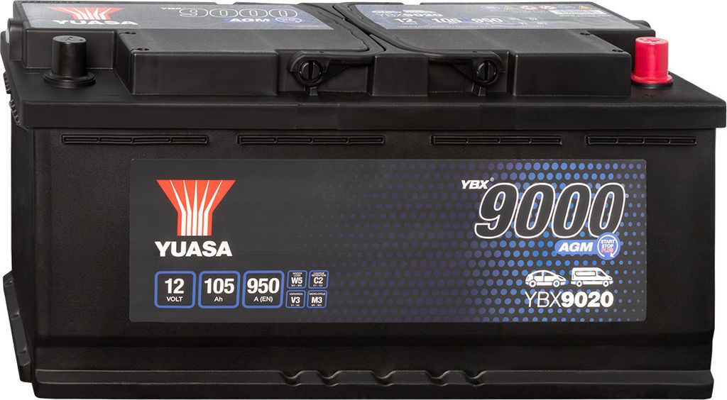Yuasa YBX9020 AGM 12V 105Ah Autobatterie Produktbild 