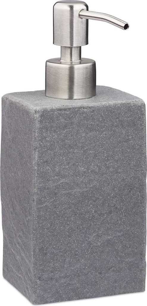 Flüssigseifenspender, 200 ml, nachfüllbar, Badezimmer, Shampoo-Spender, Edelstahlpumpe, Grau