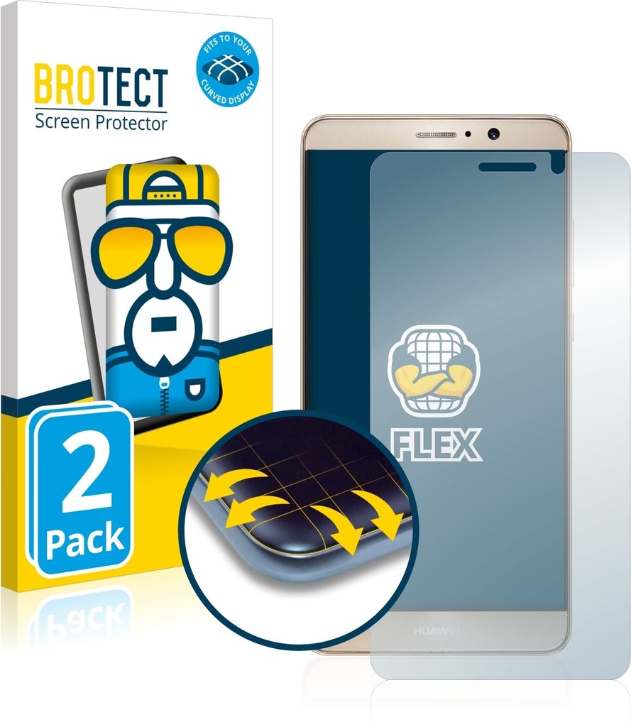 2x BROTECT Fullscreen Schutzfolie für Huawei Mate 9 Displayschutz Folie Fullcover Klar Transparent