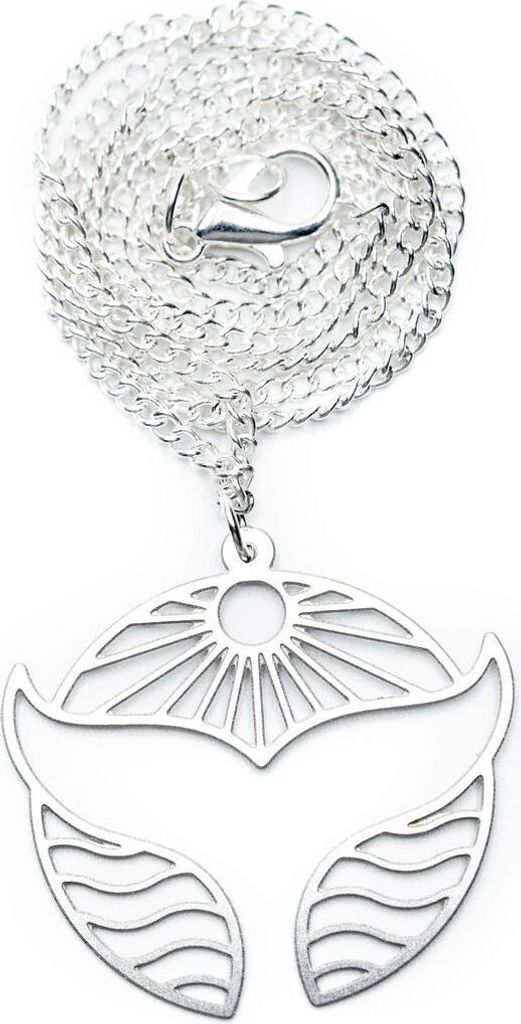 Walflosse Kette 45cm Anhänger Halskette Ozean Delfin Flosse Produktbild 