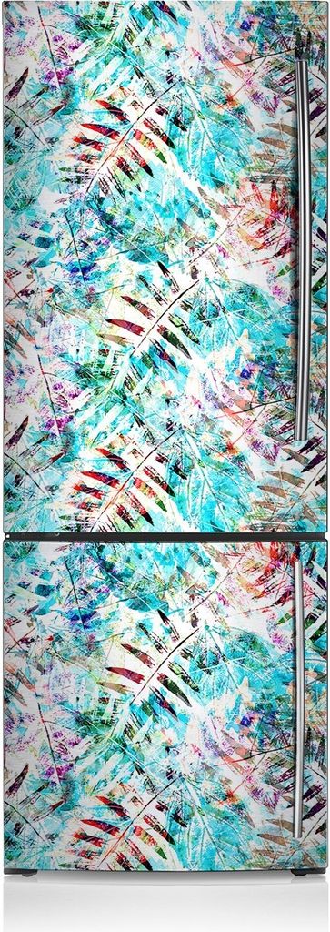 Kühlschrankmagne Kühlschrank Magnetfolie Dekoration 60x190 cm - Blätter drucken