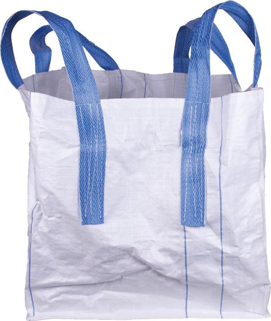 Big Bag TOF4, 70x70x70 cm, PP, 4 anses, blanc, sac a fond Image du produit 