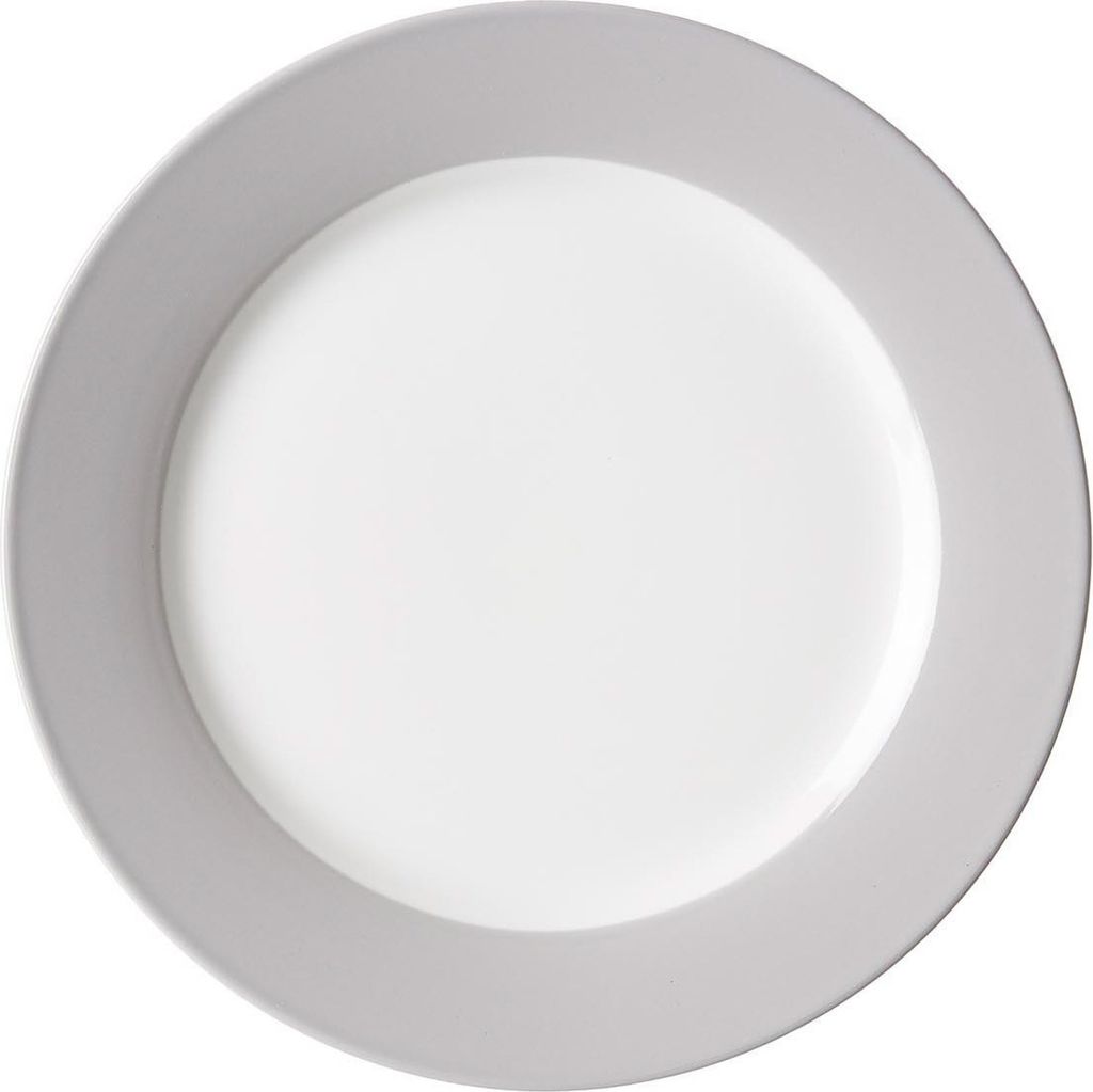 A top-down view of a single plate on a white background.