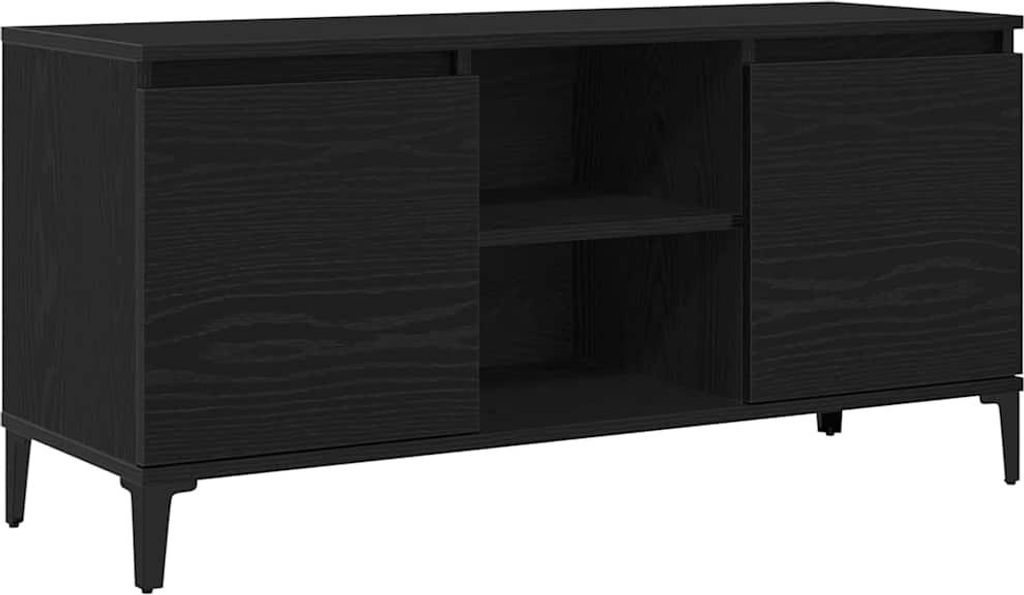 TV-Schränk Schwarz Eichen-Optik 102 x 35 x 50 cm Holzwerkstoff