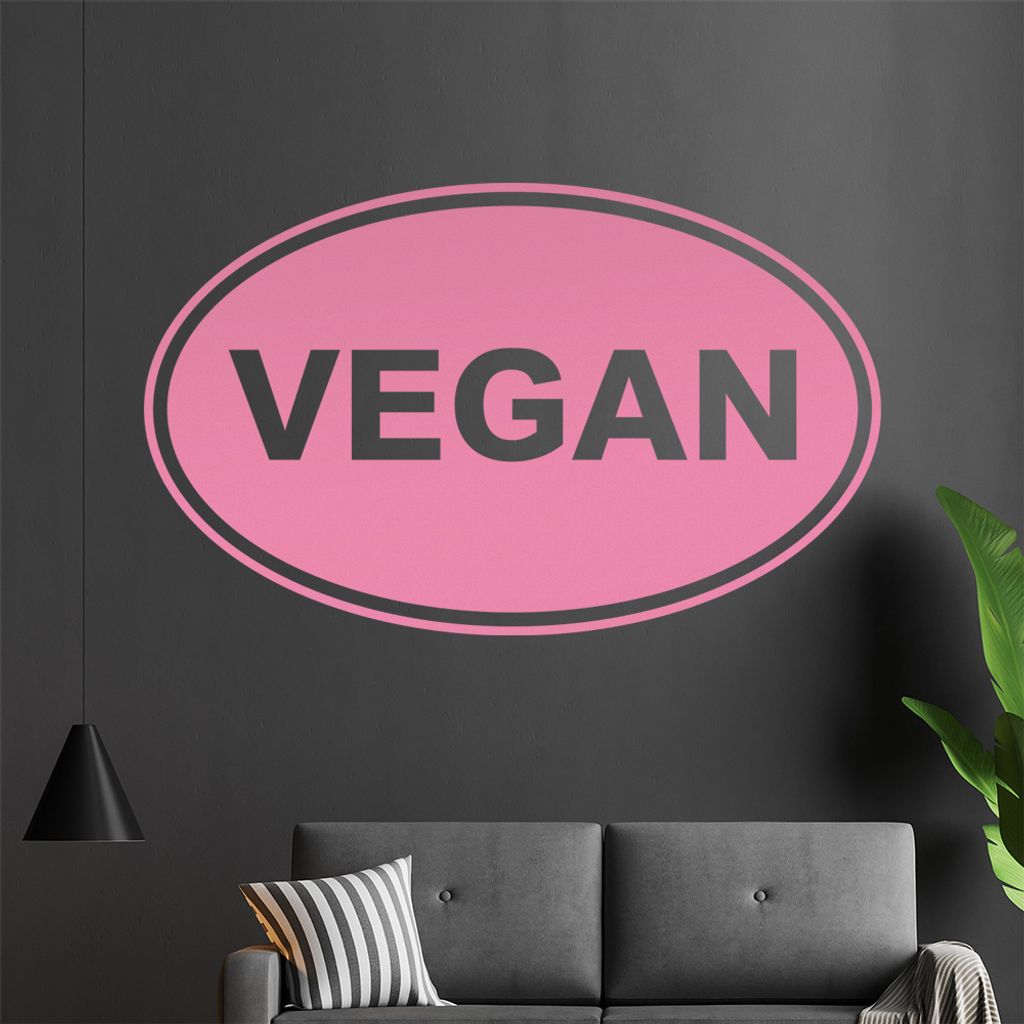 Vegan Wandtattoo in 6 Größen - Wandaufkleber Wall Sticker - Dekoration, Küche, Wohnzimmer, Schlafzimmer, Badezimmer
