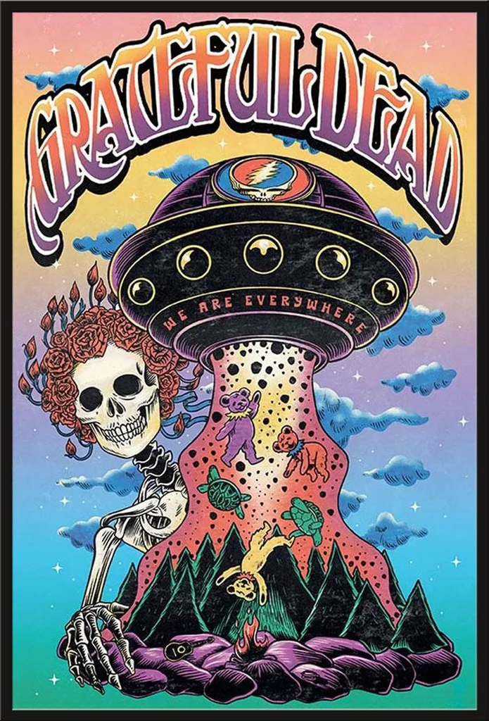 Affiche Grateful Dead Bertha UFO Cadre Shinsuke : Protection Vitre Acrylique