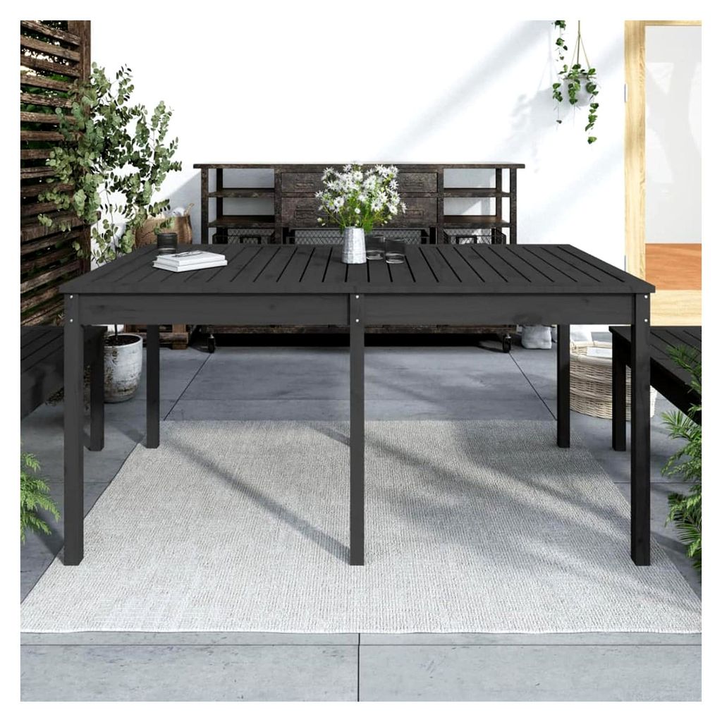 Gartentisch Outdoor MöBel Garten Tisch Balkontisch Wetterfest Terrassentisch Grau 159,5x82,5x76 cm Massivholz Kiefer