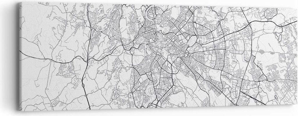 Bild auf Leinwand - Leinwandbild - Einteilig - Stadt Karte Rom - 90x30cm - Wand Bild - Wanddeko - Wandbilder - Leinwanddruck - Bilder - Wanddekorat...