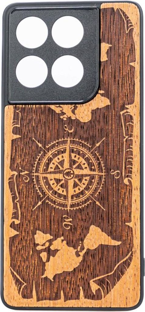 Bewood Holzhülle für Motorola Edge 60 Pro 5G WIND ROSE MERBAU