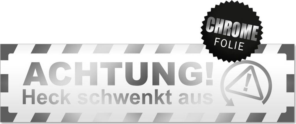 Achtung Heck schwenkt gestreift Magnetschild Schild magnetisch