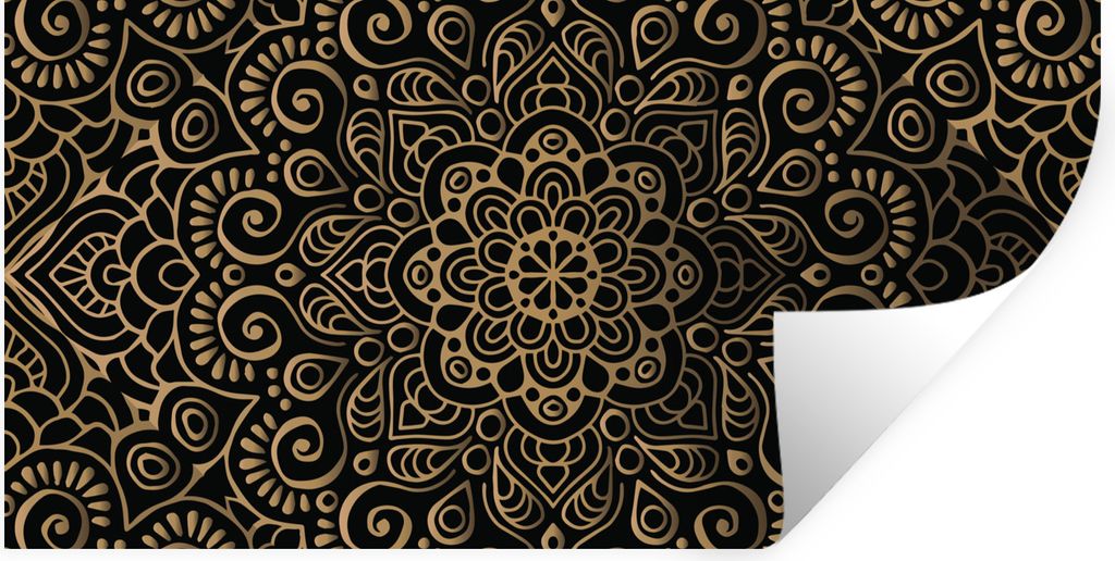 MuchoWow Wandtattoo Wandsticker Wandaufkleber Mandala indisches Muster 40x20 cm Selbstklebend und Repositionierbar - Aufkleber