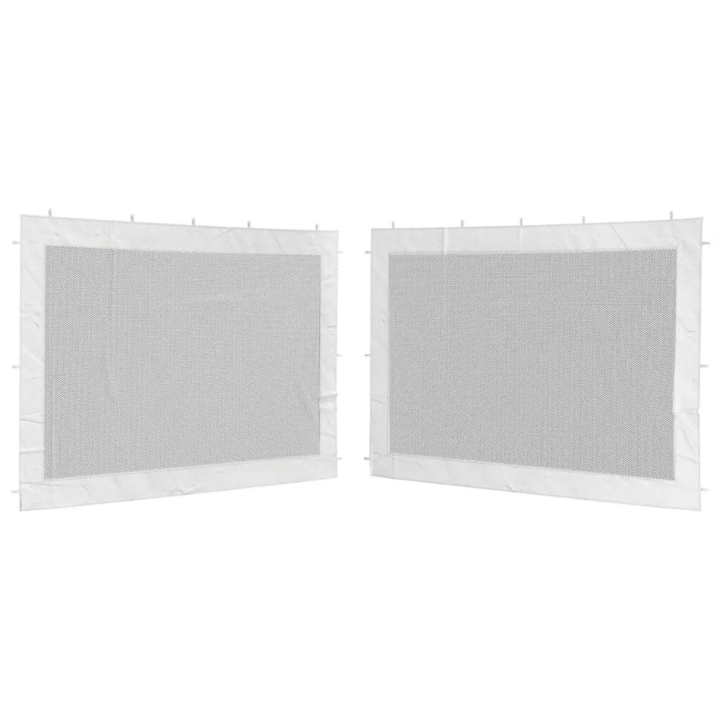 Set 2 Pareti in Rete vidaXL per Gazebo 3x3m - Bianco e Nero Anti-Insetto