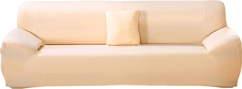Sofahusse Stretchhusse Sofabezug Stretch Stoff Sofa Schonbezug Möbel Protector 1/2/3/4 Sitz Couch Bezug (Beige)