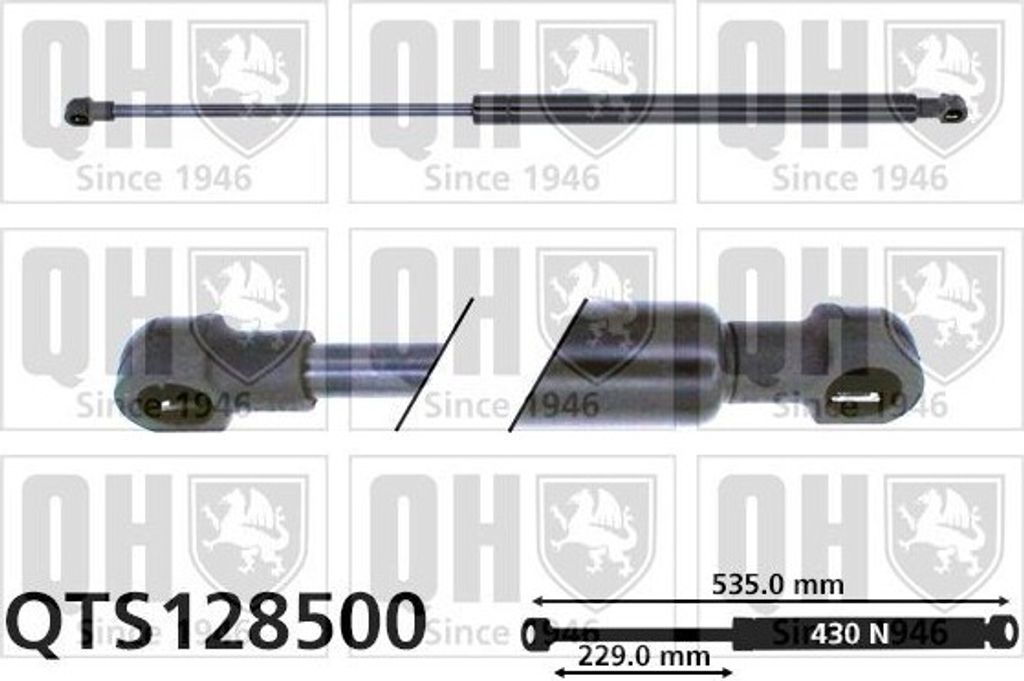 QUINTON HAZELL QTS128500 Gasfeder Heckklappendämpfer für OPEL Astra G CC (T98) 535mm