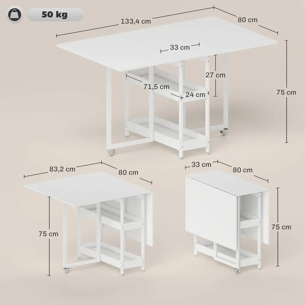Table modulable 4 couverts pour petit appartement style industriel - 3