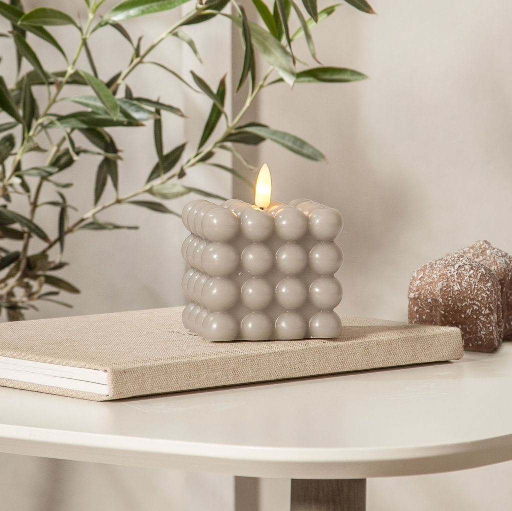 Star Trading 061-52 LED-Wachskerze "Flamme Dot"Farbe: grau, Produktbild 