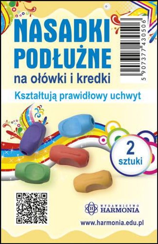 Nasadki na ołówki i kredki kształtujące uchwyt podłużne 2 sztuki